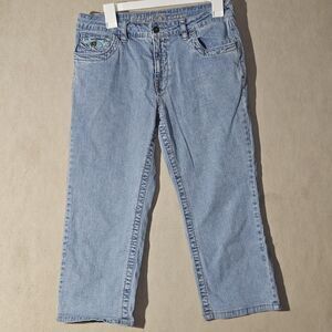 Ethyl Capri Jeans Women's Size 8 Mint Green Accents Southwestern Aztec Cute